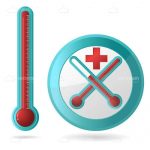 Thermometer and Thermometer Button Design Icon Pack